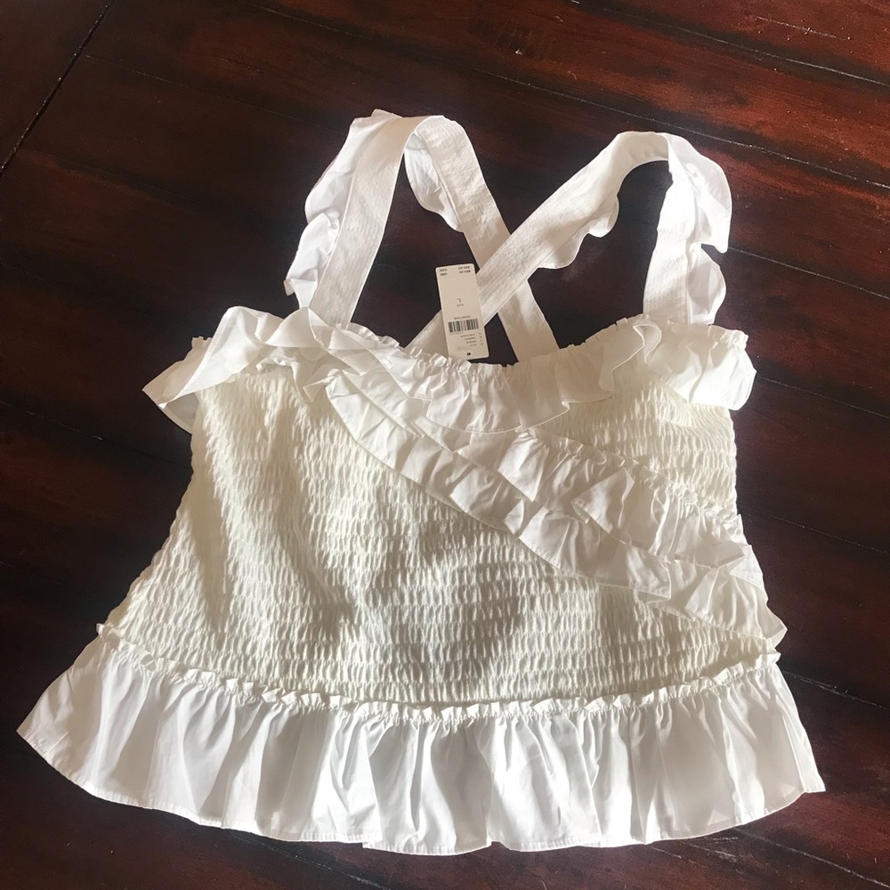 NWT Anthropologie Smocked Ruffle Tank - Picture 4 of 9
